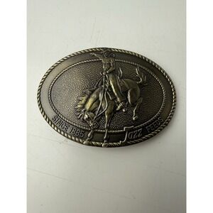 Vintage Jazz Feeds Brass Rodeo Buckle Cowboy Cowgirl Limited Edition 1978